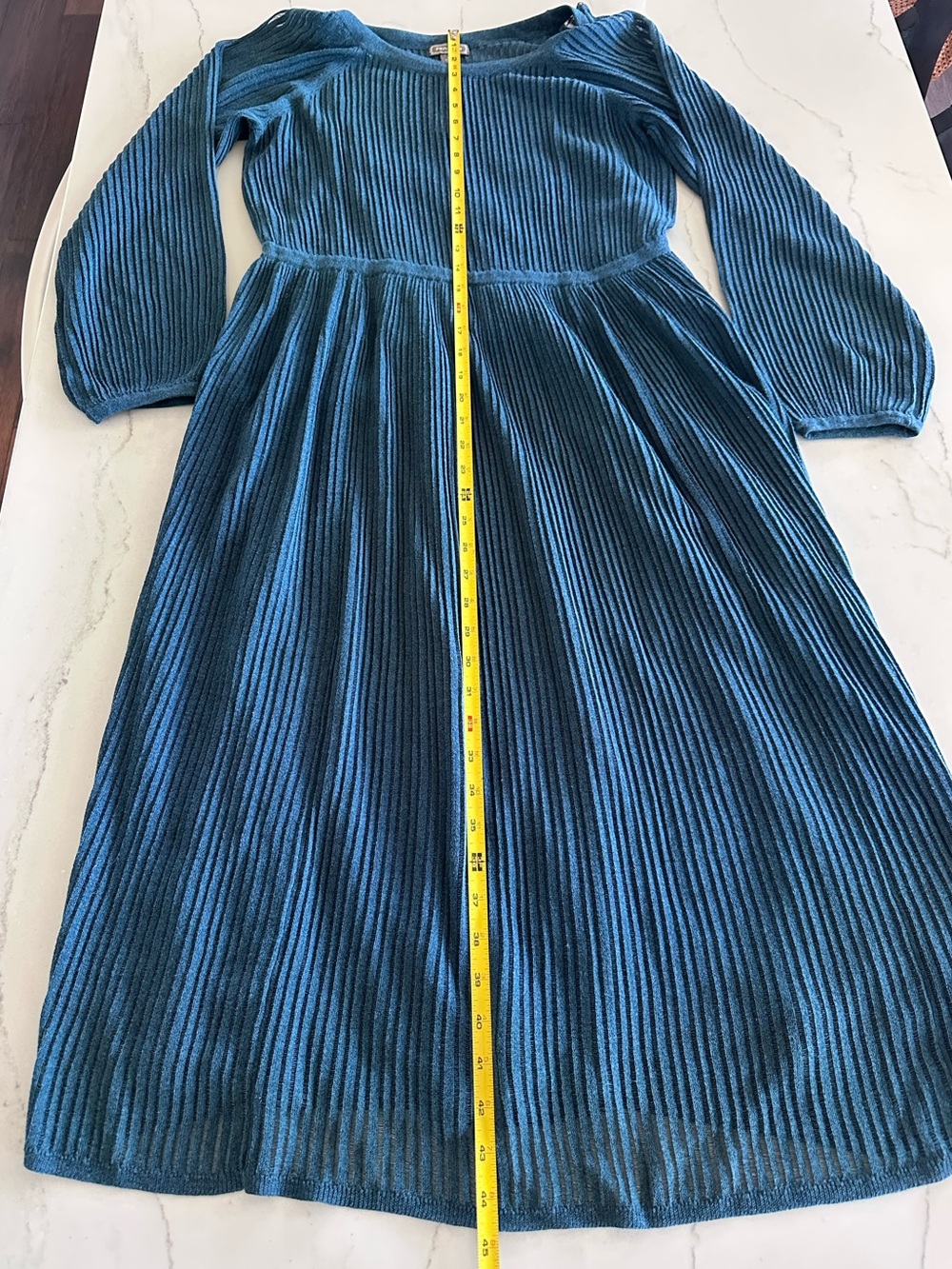J. Crew x Point Sur Sweater Dress Cotton Ribbed Maxi Holiday Party Teal  XL - Picture 16 of 16